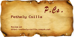 Pethely Csilla névjegykártya